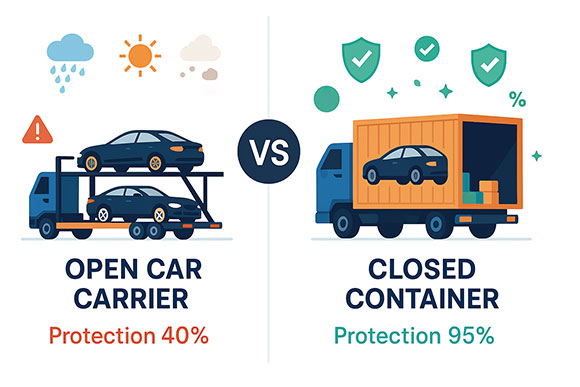 Open Truck vs Closed Container: Car Protection Comparison