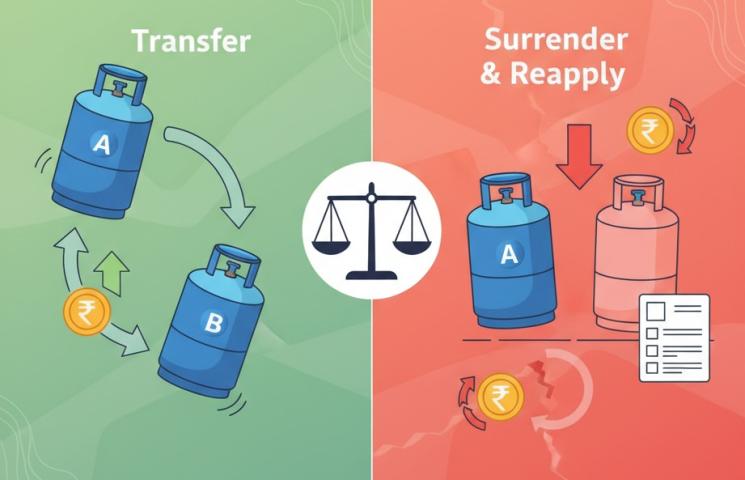 LPG Cylinder Transfer vs Surrender Comparison