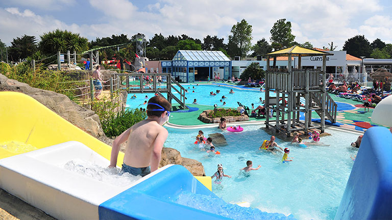 People having fun at water park