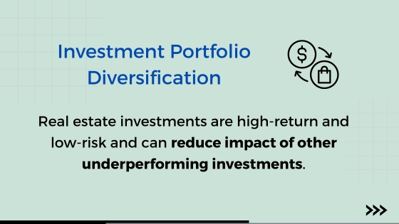 Real Estate Investment Benefits - Portfolio Diversification Infographic