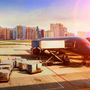 International Moving Goods being Loaded into Plane