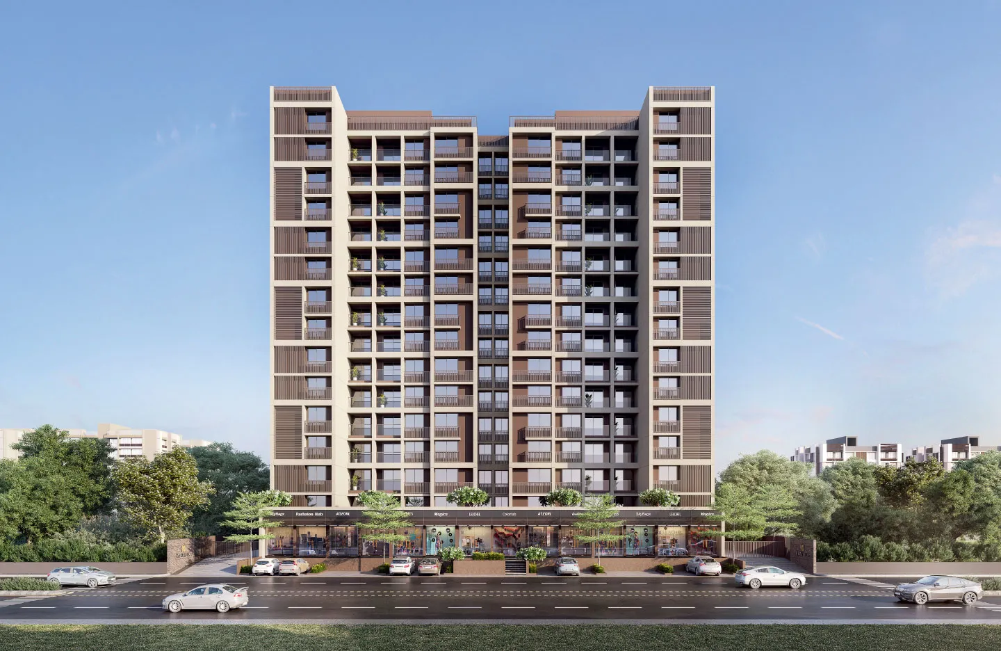 Avyanna Marvella South Bopal contemporary facade
