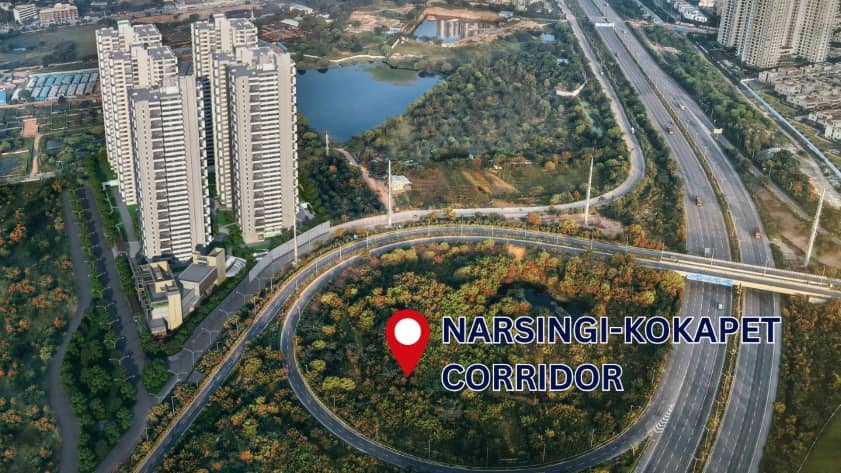 Narsingi-Kokapet residential area in Hyderabad