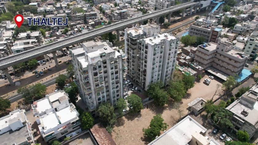 Thaltej residential area in Ahmedabad