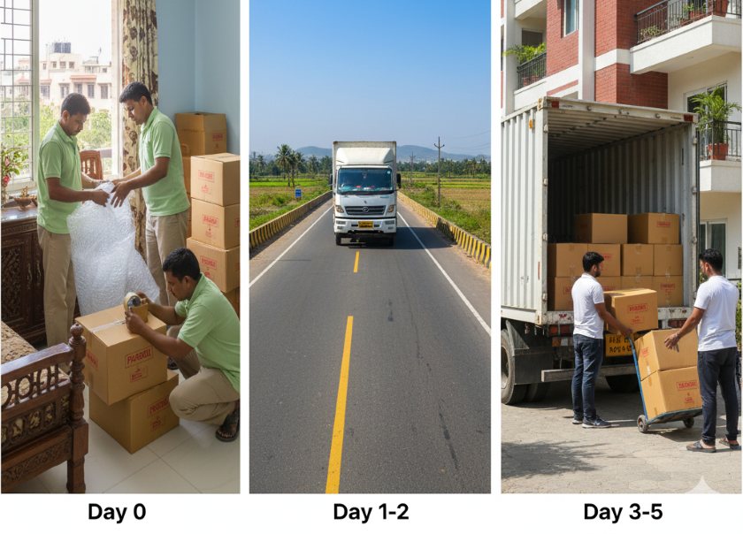 Typical moving timeline from Bangalore to Pune