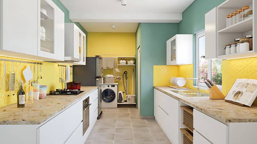 beautiful indian parallel kitchen design Image
