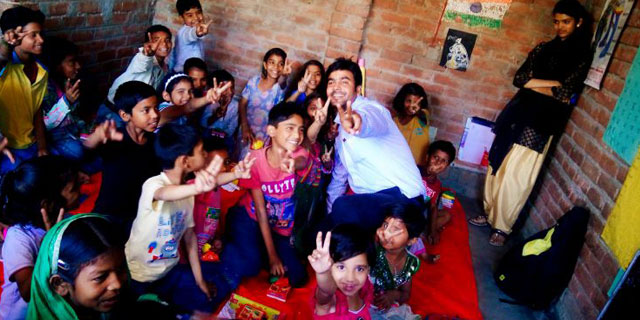 Children and Volunteers at Promak Foundation Lucknow