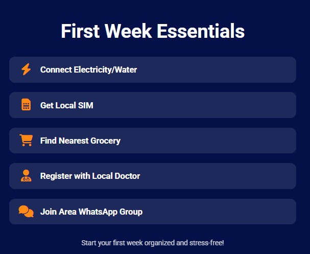 First Week Essentials in Hyderabad