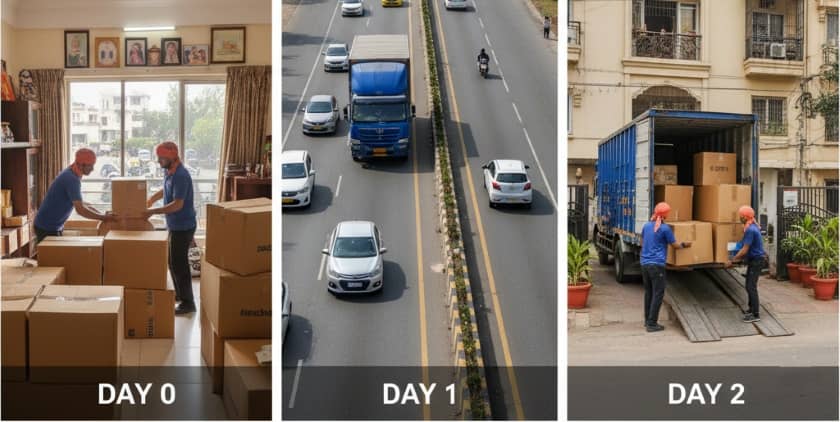 Typical moving timeline from Hyderabad to Pune