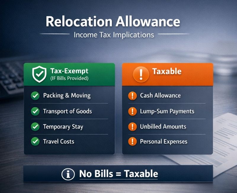 income tax implication and exemption on relocation allowance
