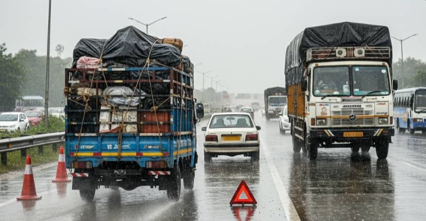Monsoon move in Mumbai with covered goods