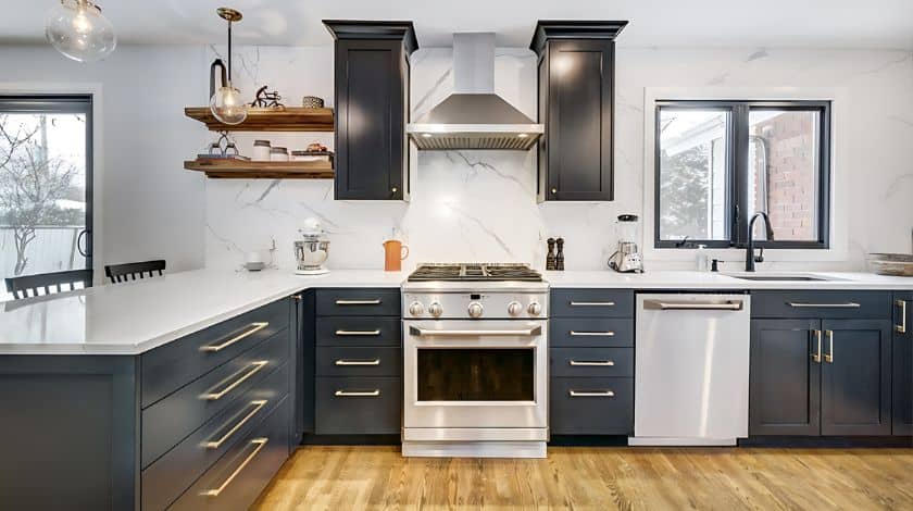 l shaped luxury kitchen design Image