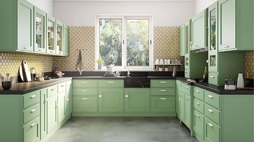 modern u shaped kitchen interior design Image