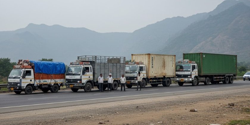 Truck size comparison for Pune to Mumbai moves showing container options