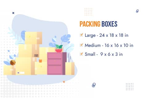 Movers and Packers Thane Packaging Material Box Sizes