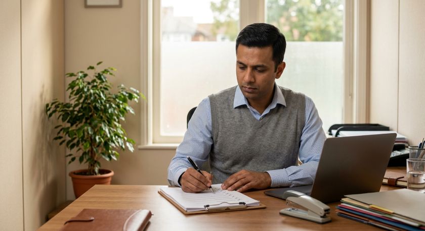 Reviewer going through a detailed checklist to verify a Pune packing and moving company's credentials