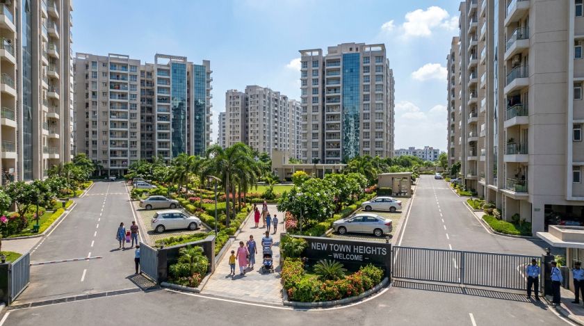 Residential apartment towers in Salt Lake New Town Kolkata on a sunny afternoon