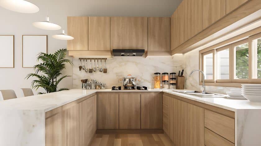 stylish u shaped kitchen design Image