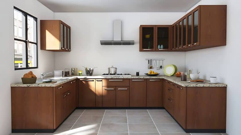 u shaped modular kitchen design Image