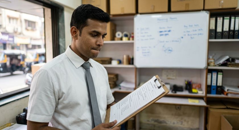 Reviewer going through a 25-point checklist to verify a Mumbai packing and moving company