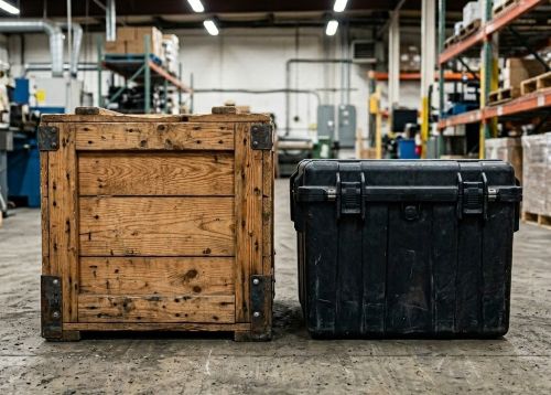 Wooden and plastic crates for heavy-duty and high-value item packaging