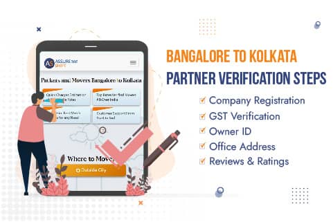 AssureShift Packers and Movers Bangalore to Kolkata Partner Verification