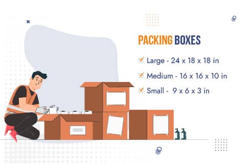 Movers and Packers from Mumbai to Delhi Packing Box Sizes