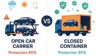 Open Truck vs Closed Container: Car Protection Comparison